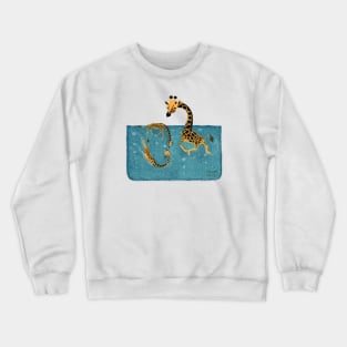 Deep Sea Giraffes orange Crewneck Sweatshirt